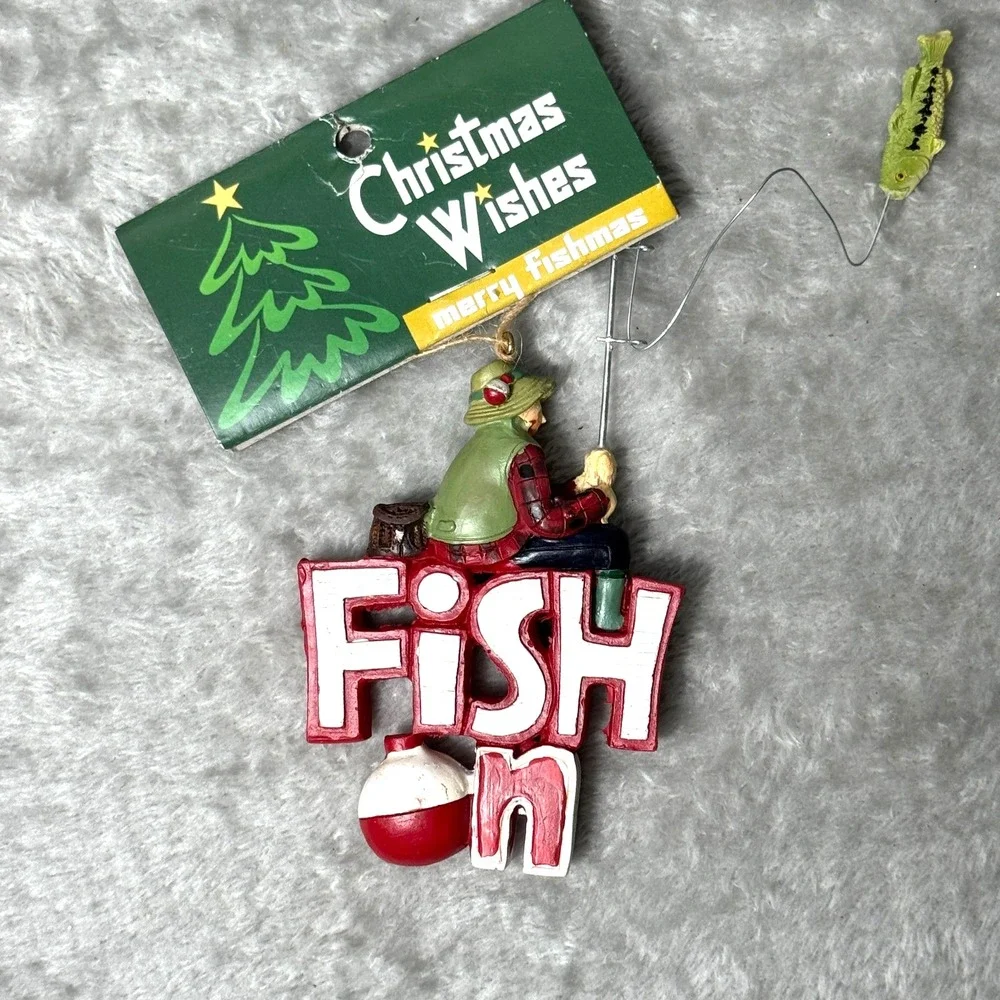 Fishing Christmas Ornaments‎ Dad Rustic Fish On Fishing Rules Raccoon Fisherman
